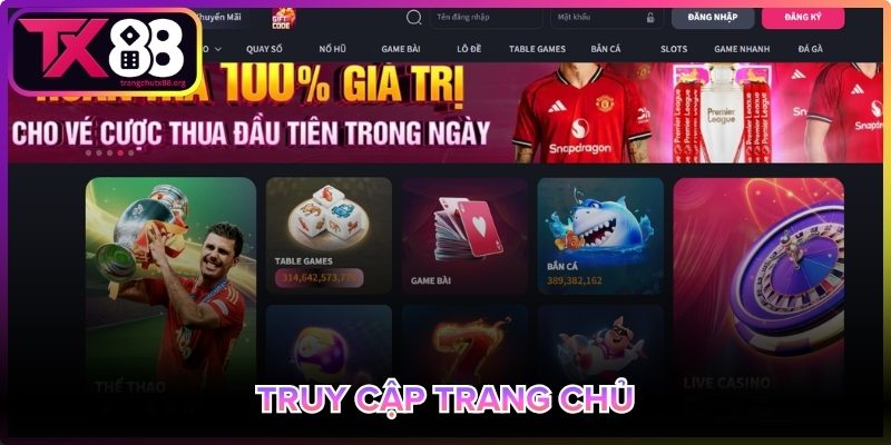 Truy cập trang chủ Tx88 nhanh chóng, an toàn
