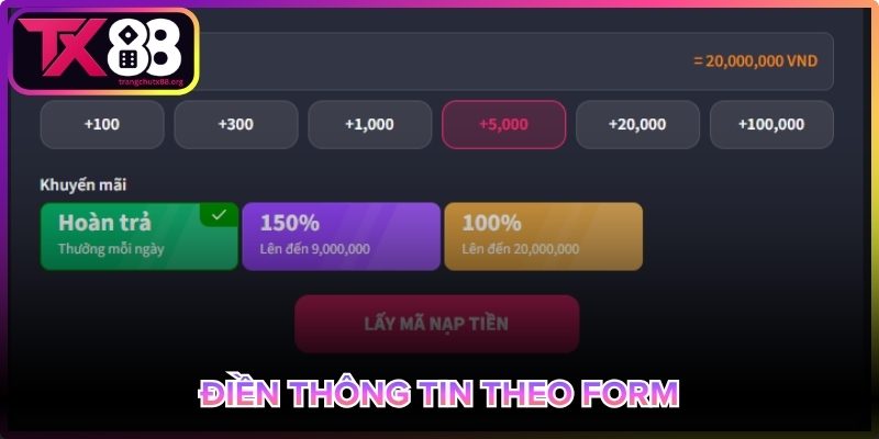 Điền thông tin chính xác theo biểu mẫu hệ thống