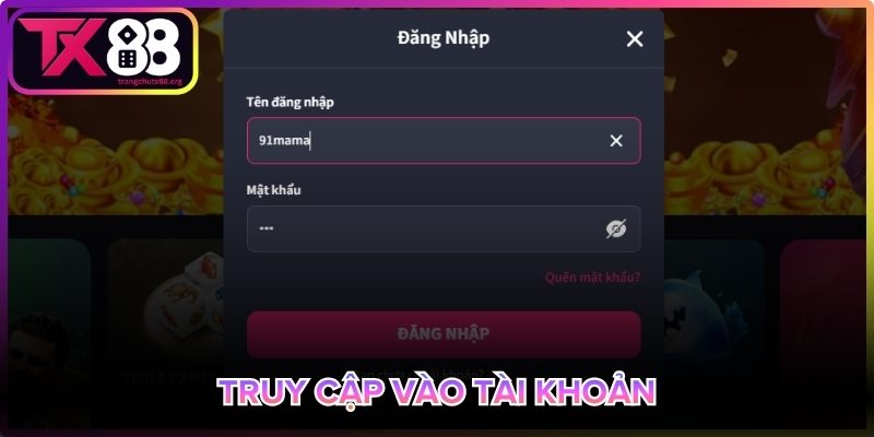 Truy cập tài khoản Tx88 nhanh chóng, bảo mật