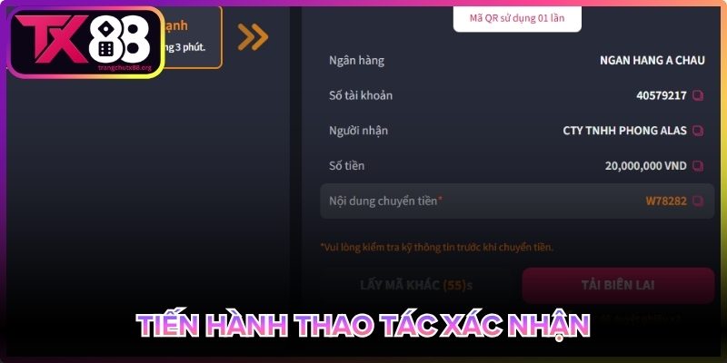 Xác nhận thao tác để hoàn tất giao dịch nhanh chóng