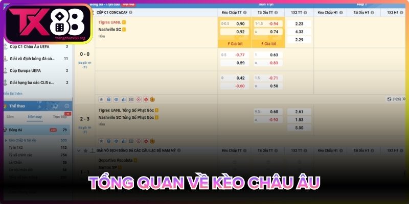 Khái quát về kèo châu Âu Tx88